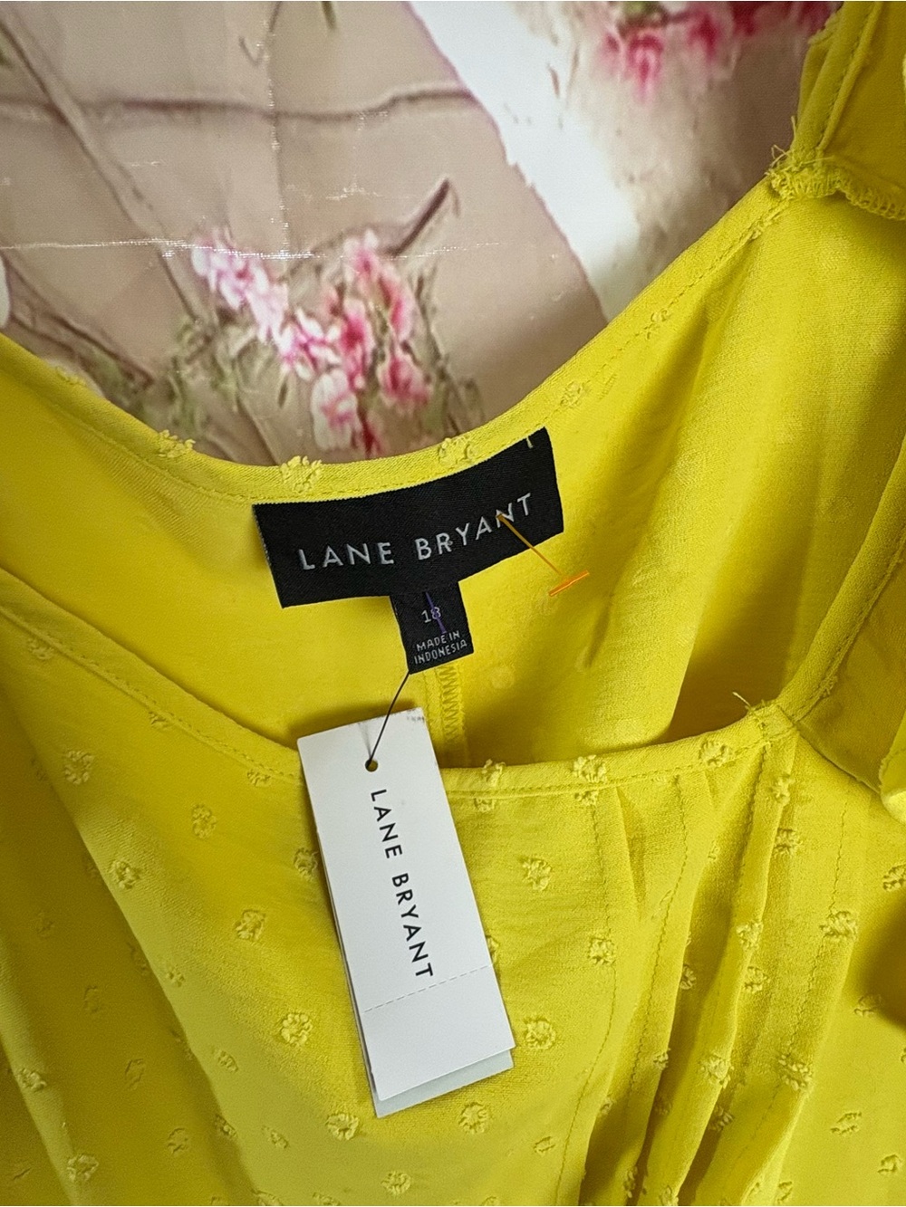 NEW Lane Bryant Lime Ruffle-Sleeve Peplum Top - Picture 5 of 9